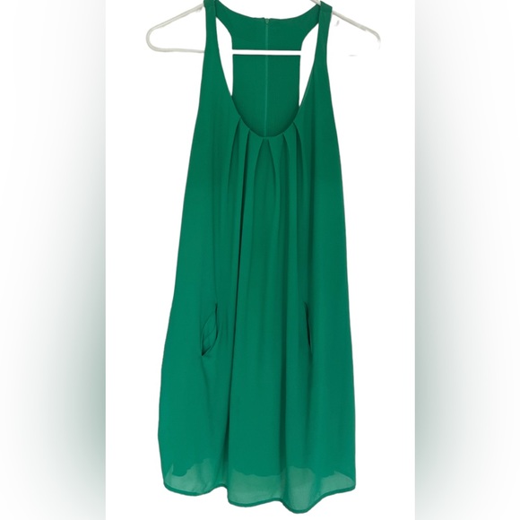 My Michelle Chiffon Swing Ultimate Tunic Tank Dress Kelly Green size 9 Summer - Picture 1 of 8
